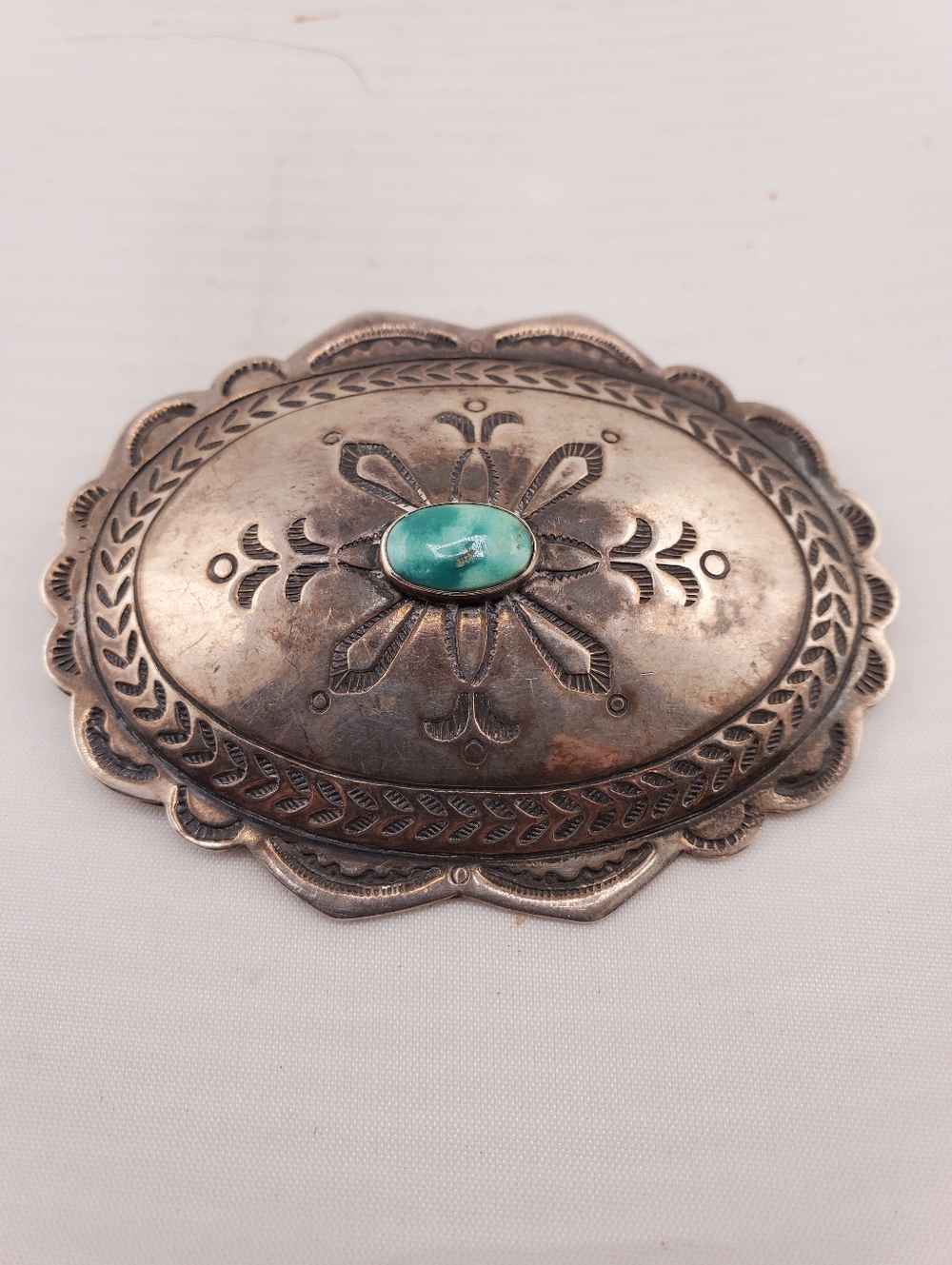 Bell Sterling Navajo Concho Brooch